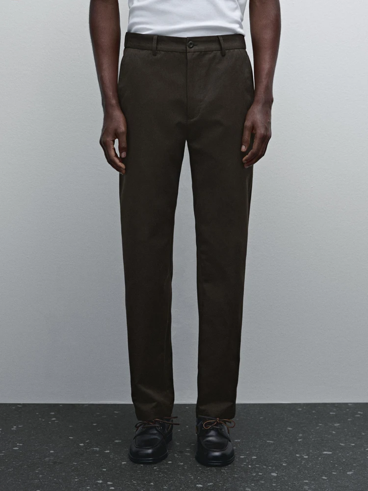 Cotton blend jogger fit trousers