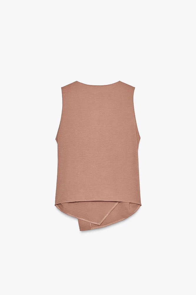 FLOWY WRAP VEST TOP