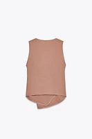 FLOWY WRAP VEST TOP