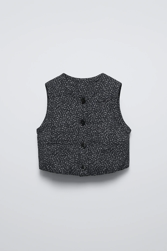 FLORAL PUFFER VEST