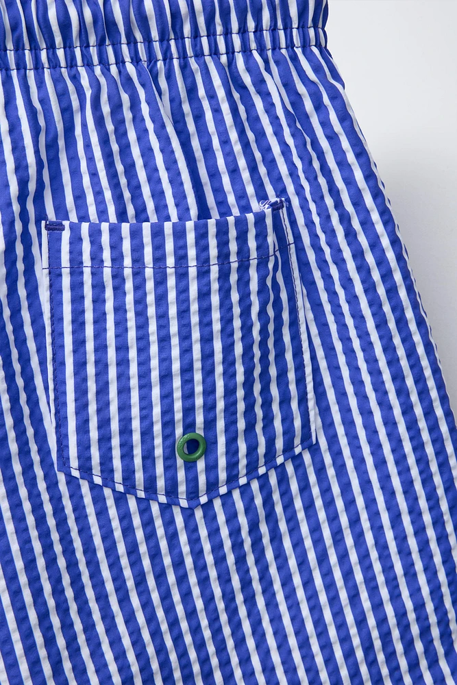 6-14 YEARS/ SEERSUCKER SWIM SHORTS