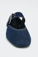 BALLERINES À BOUCLE EN DENIM