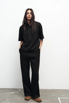 ZIP POLO COLLAR TOP