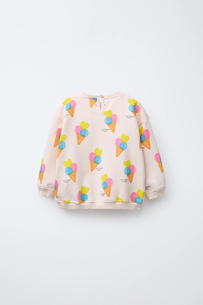 ICE CREAM PRINT SWEATSHIRT