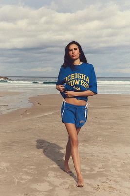 WASHED EFFECT TEXT SHORTS