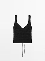 Top corset en maille crochet