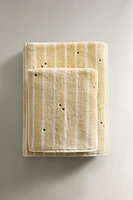 CHILDREN’S STRIPED VELOUR BATH TOWEL WITH STARS