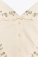 EMBROIDERED POPLIN TOP