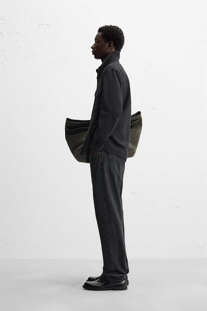TEXTURED STRETCH OVERSHIRT
