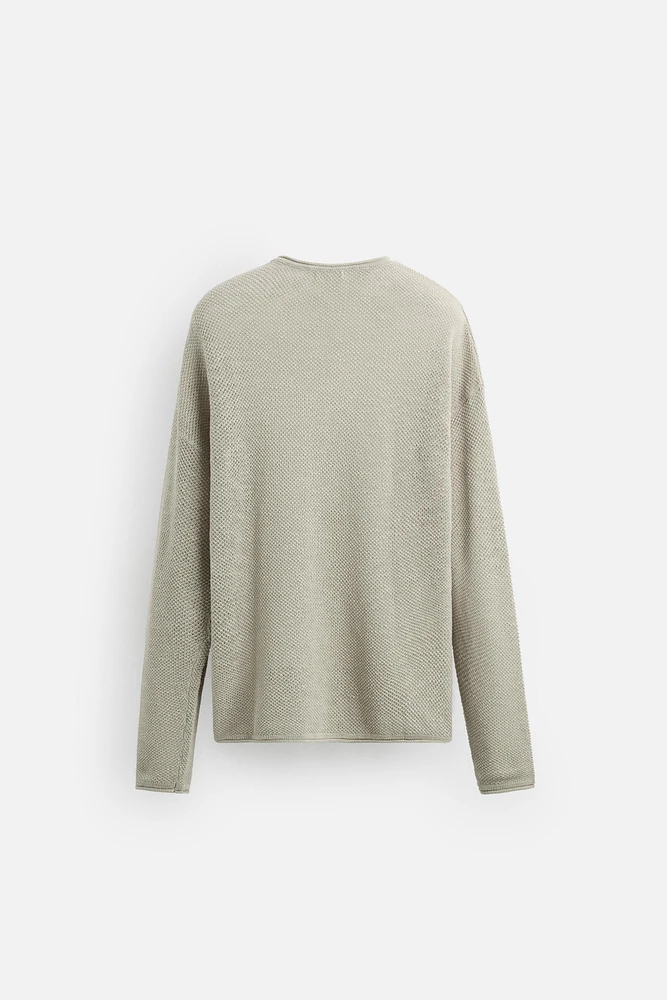 RELAXED FIT TEXTURED SWEATER