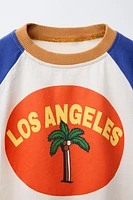 T-SHIRT À MANCHES RAGLAN ET PALMIER