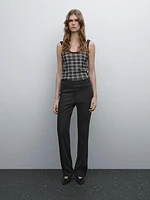 Mid-rise regular fit stretch trousers