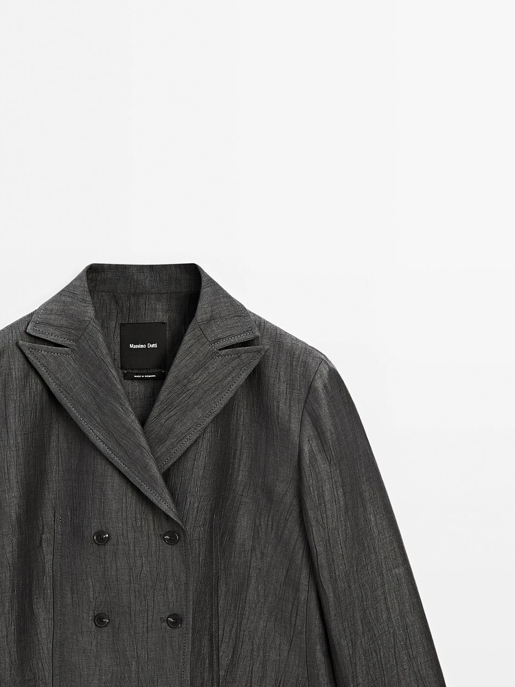 Veste de tailleur fluide en lin mélangé