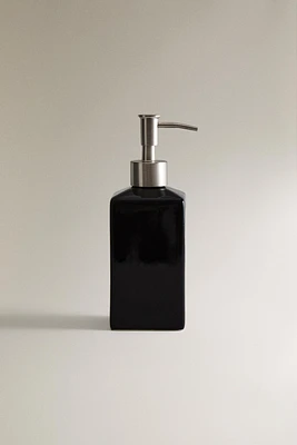 SHINY EARTHENWARE SOAP DISPENSER