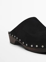 Split-leather slippers
