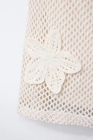 HAUT EN CROCHET AVEC APPLIQUÉ FLEURS
