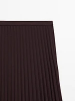 Long pleated flared skirt