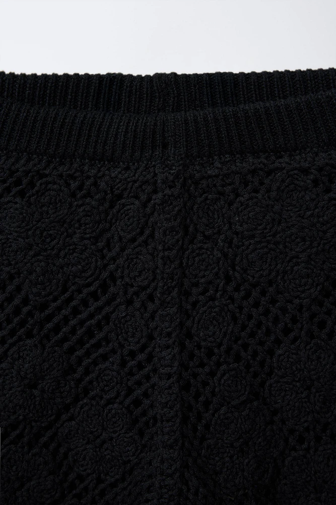 CROCHET LACE KNIT PANTS
