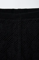 CROCHET LACE KNIT PANTS
