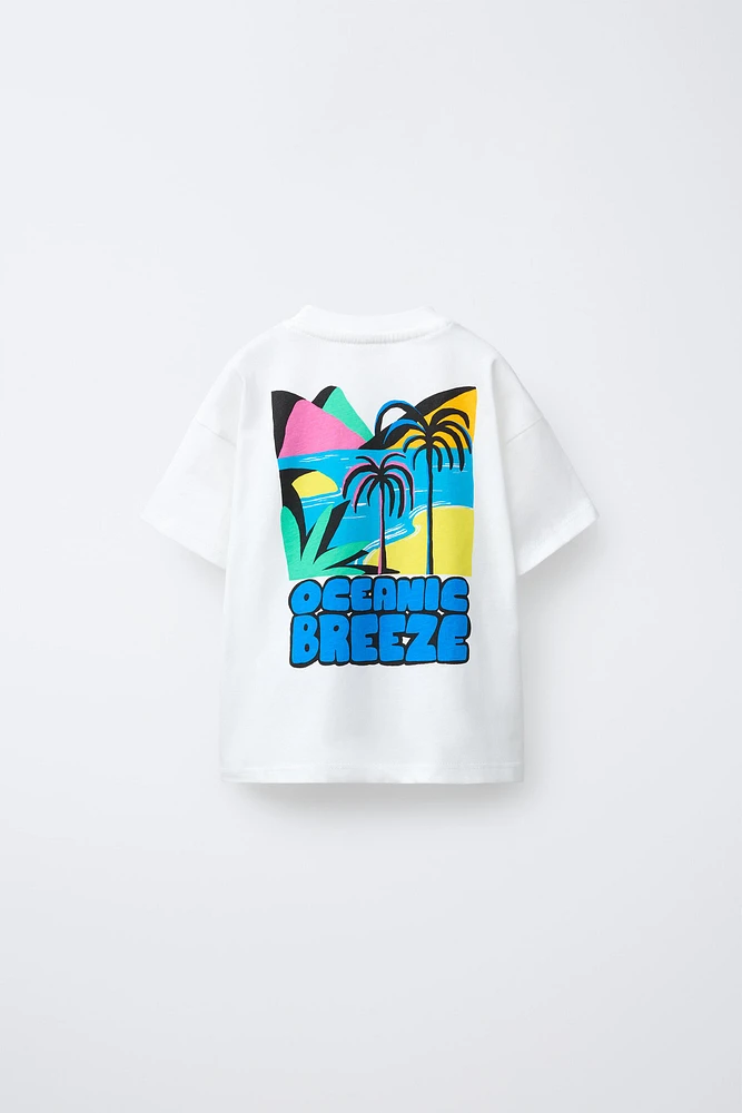 T-SHIRT IMPRIMÉ PALMIERS