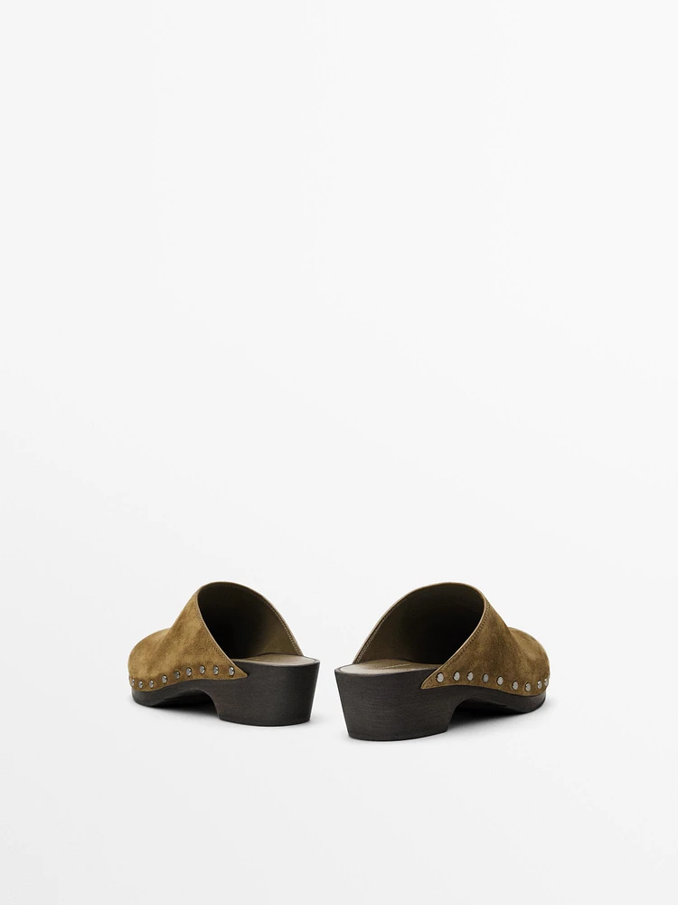 Split-leather slippers