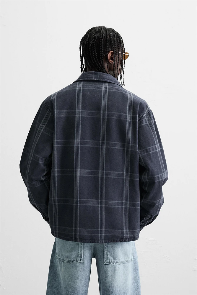 VESTE À CARREAUX ZIPPÉE
