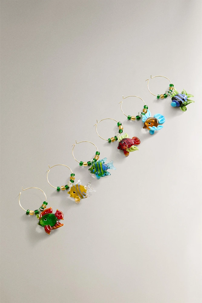 FISH MARKERS FOR GLASSES (SET OF 6)