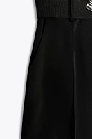 BELTED CREPE JUMPSUIT