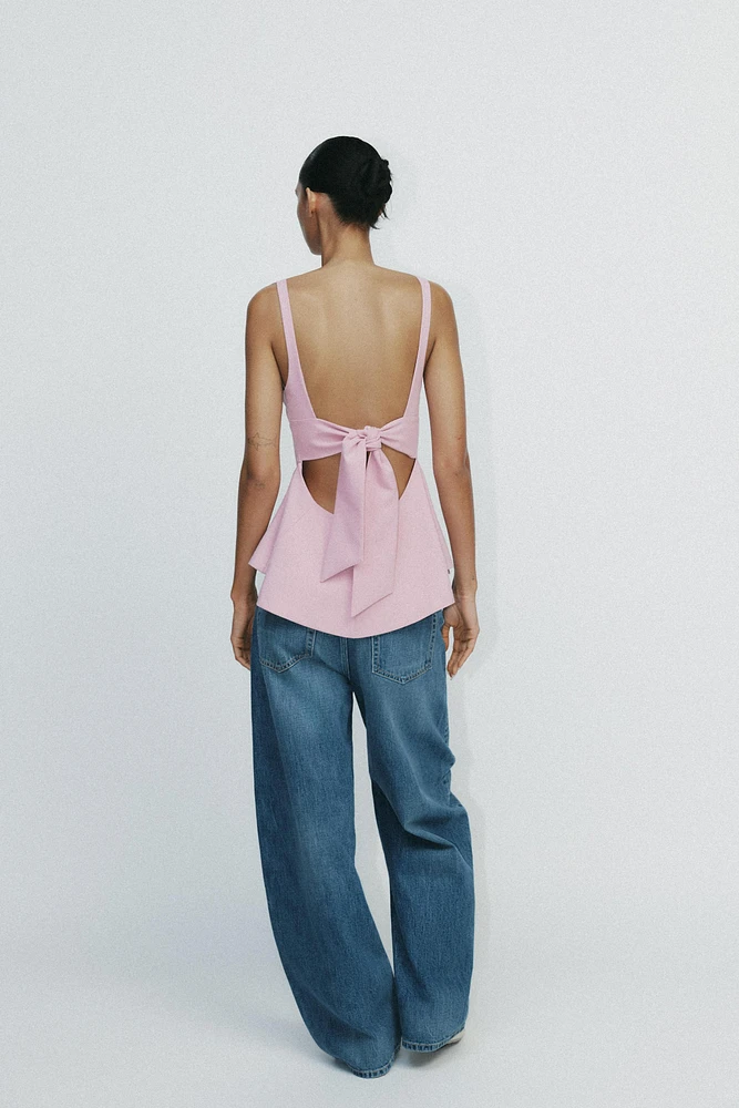 PEPLUM BOW TOP