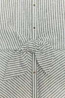 CHEMISE À RAYURES NŒUD AVEC LIN