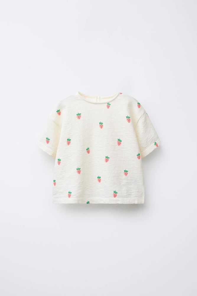 STRAWBERRY PRINT T-SHIRT