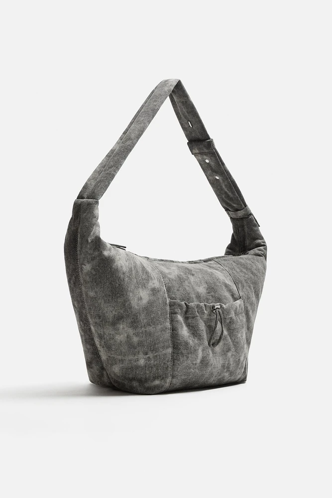 WORN-EFFECT FABRIC BAG