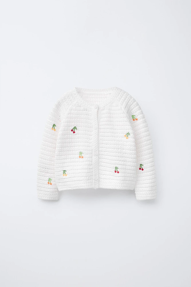 CHERRY KNIT CARDIGAN