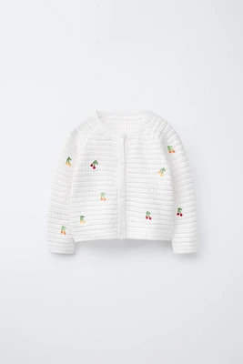 CHERRY KNIT CARDIGAN