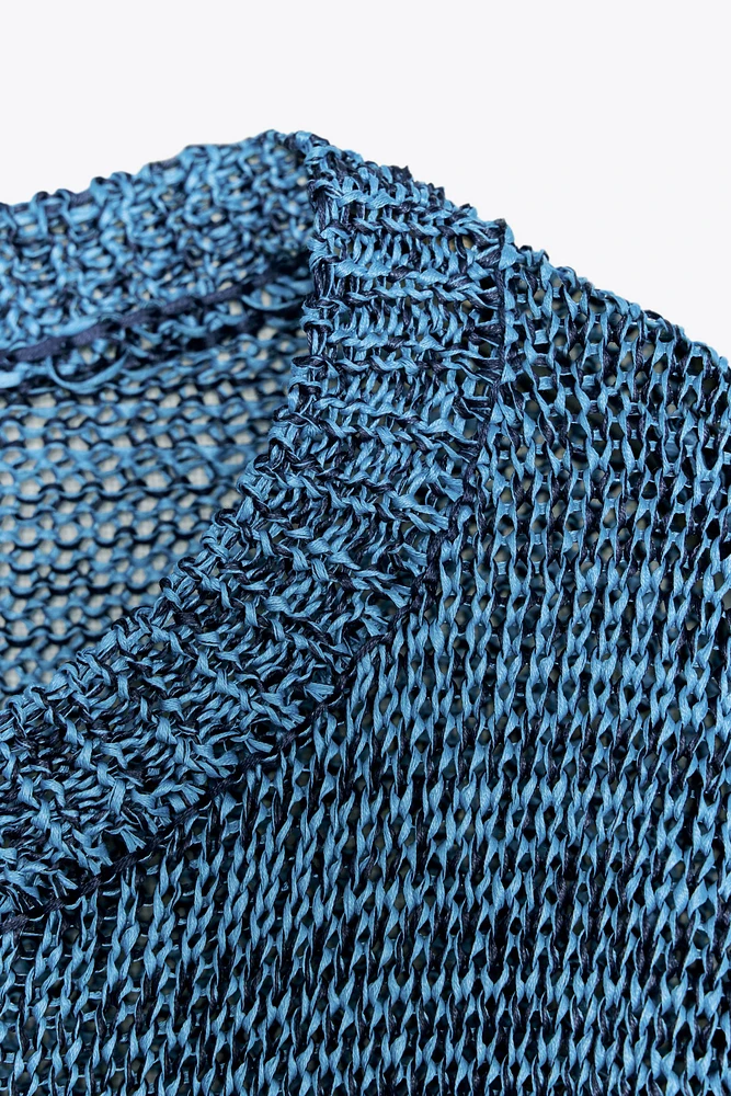 RIBBON TRIM KNIT SWEATER