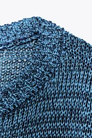 RIBBON TRIM KNIT SWEATER
