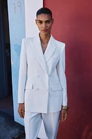 DOUBLE BREASTED SHOULDER PAD BLAZER