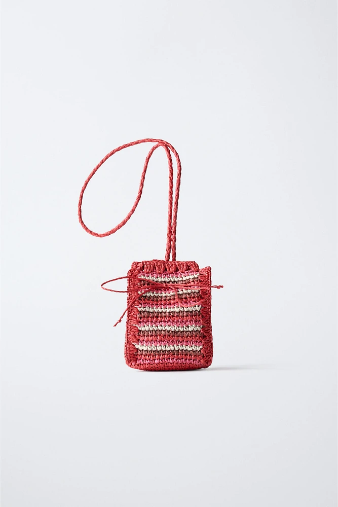MINI RAFFIA EFFECT CROSSBODY BAG