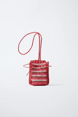 MINI RAFFIA EFFECT CROSSBODY BAG