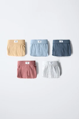 6-14 ANS/ LOT DE CINQ BOXERS ÉTIQUETTE