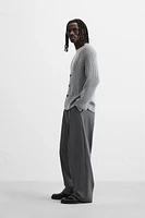 CONTRAST RIBBED CARDIGAN