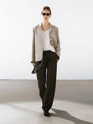 Pantalon droit lin