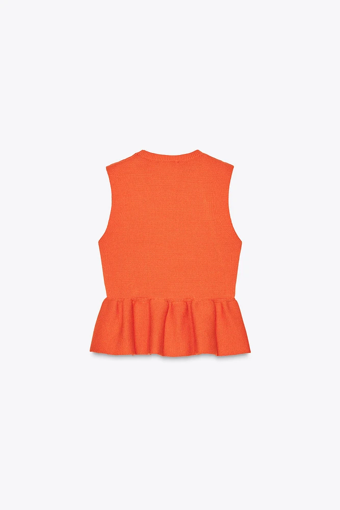 KNIT PEPLUM TOP