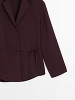 Semi-textured blazer with belt