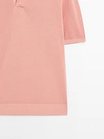 Polo en maille à col V