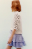JUPE-SHORT EN LIN À VOLANTS