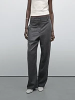Striped straight-leg trousers