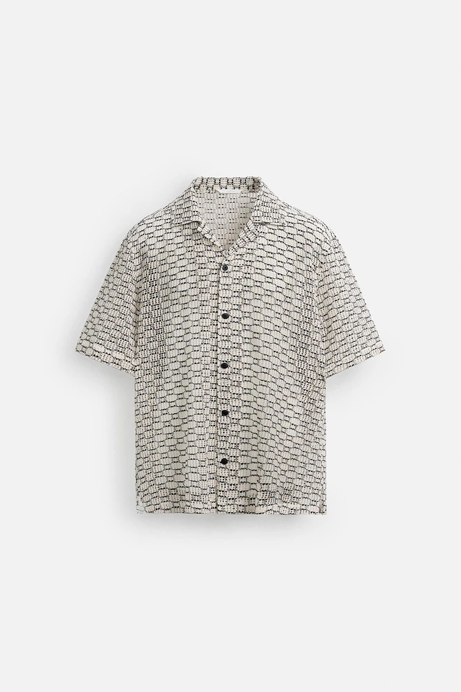 OPEN-WEAVE TEXTURED SHIRT