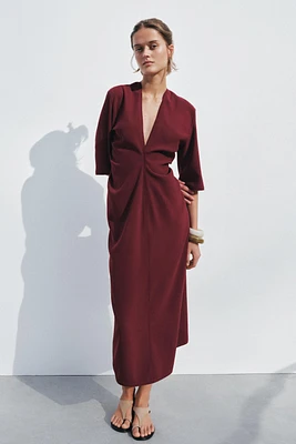 ZW COLLECTION GATHERED MIDI DRESS