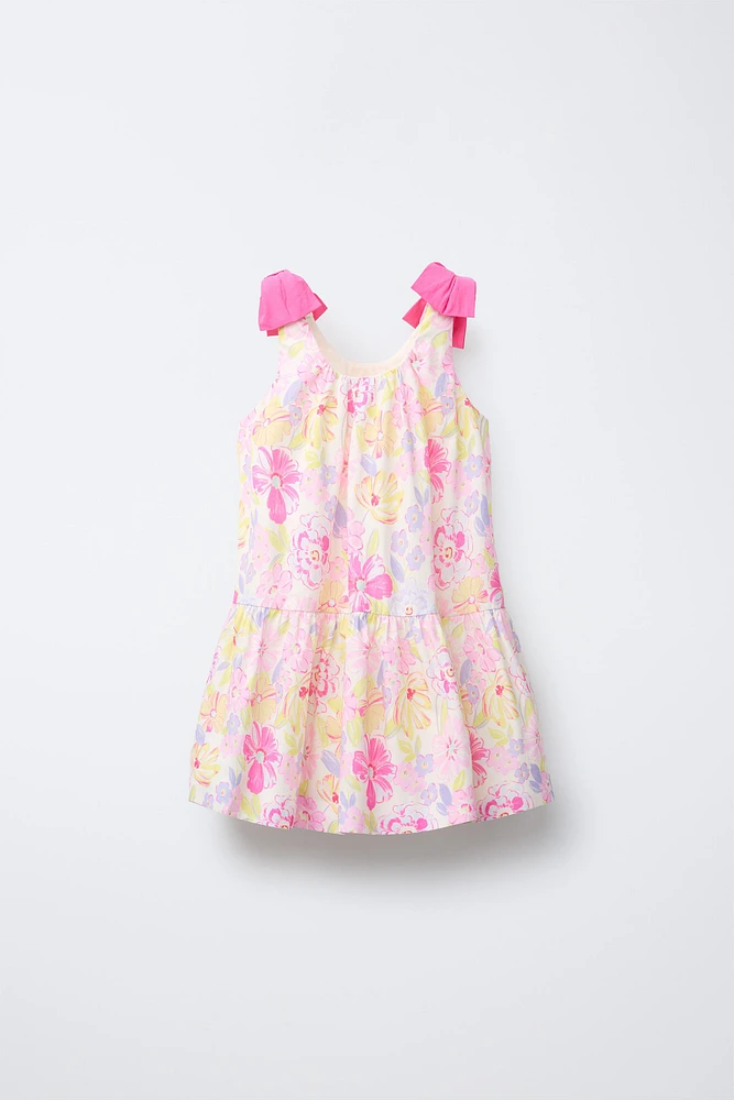 TIED FLORAL DRESS